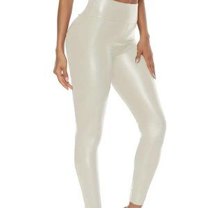 New Champagne gold Faux Leather Skinny Leggings